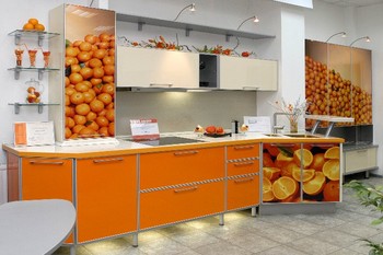 Кухонные фото-фасады апельсин от Ладома 